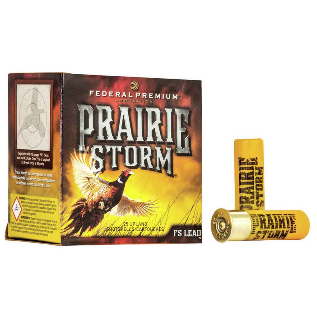 Federal Prairie Storm FS Lead 20 Gauge 2-3/4in #6 1oz Upland Shotshells - 25 Rounds Federal Prairie Storm FS Lead 20 Gauge 2-3/4in #6 1oz Upland Shotshells - 25 Rounds