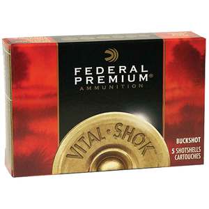 Federal Premium 12 Gauge 2-3/4in #4 Buckshot Shotshells - 5 Rounds