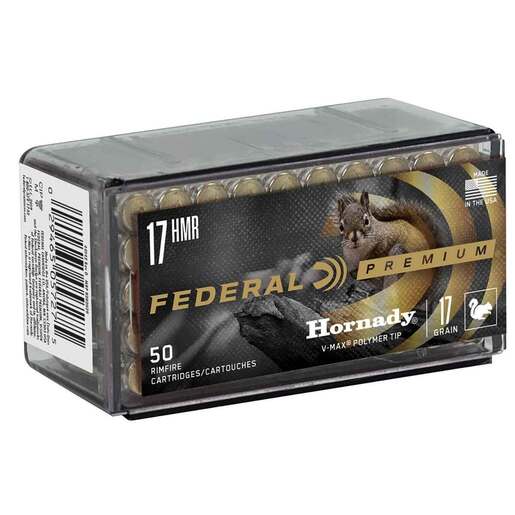 Federal Premium 17 HMR 17gr VMX Rimfire Ammo – 50 Rounds