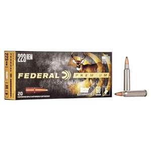 Federal Premium 223 Remington 60gr Nosler Partition Rifle Ammo - 20 Rounds