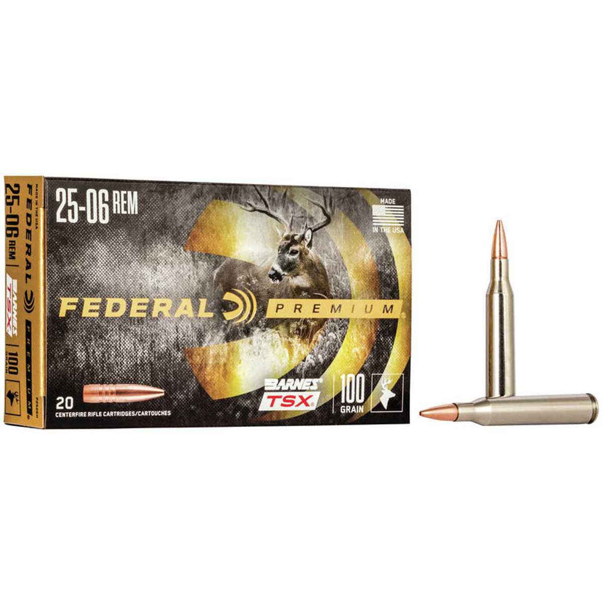 Federal Premium 25-06 Remington Barnes 100gr TSX Rifle Ammo - 20 Rounds Federal Premium 25-06 Remington Barnes 100gr TSX Rifle Ammo - 20 Rounds