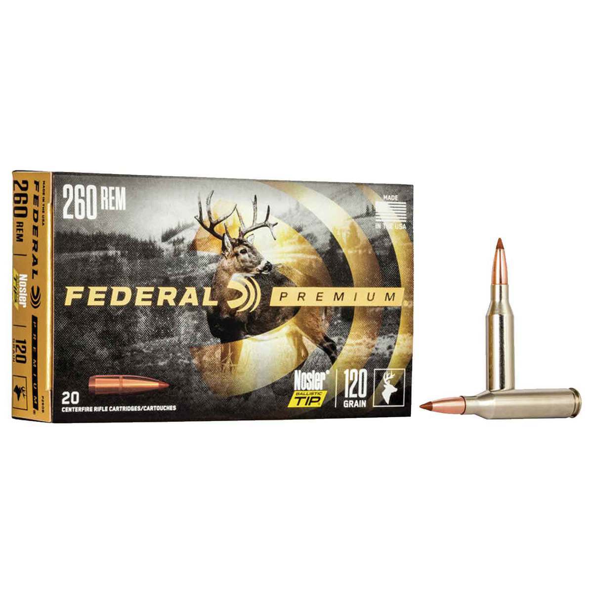 Federal Premium 260 Remington 120gr Nosler Ballistic Tip Rifle Ammo
