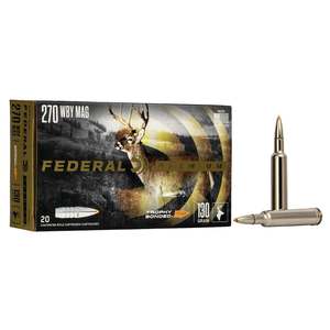 Federal Premium 270 Weatherby Magnum 130gr Trophy Bonded Rifle Ammo - 20 Rounds Federal Premium 270 Weatherby Magnum 130gr Trophy Bonded Rifle Ammo - 20 Rounds
