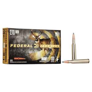 Federal Premium 270 Winchester 130gr Nosler Partition Rifle Ammo - 20 Rounds