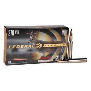Federal Premium 270 Winchester 130gr Swift Scirocco II Rifle Ammo - 20 Rounds