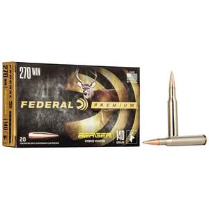 Federal Premium 270 Winchester 140gr Berger Hybrid Rifle Ammo - 20 Rounds