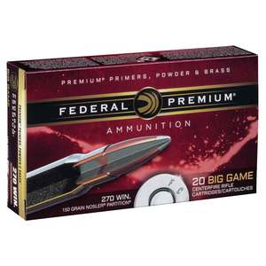 Federal Premium 270 Winchester 150gr Nosler Partition Rifle Ammo - 20 Rounds