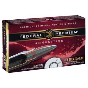 Federal Premium 270 Winchester 150gr Nosler Partition Rifle Ammo - 20 Rounds Federal Premium 270 Winchester 150gr Nosler Partition Rifle Ammo - 20 Rounds