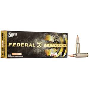 Federal Premium 270 WSM (Winchester Short Mag) 130gr Barnes TSX Rifle Ammo - 20 Rounds
