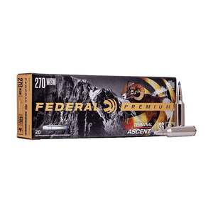 Federal Premium 270 WSM (Winchester Short Mag) 136gr Terminal Ascent Centerfire Rifle Ammo - 20 Rounds