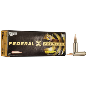Federal Premium 270 WSM (Winchester Short Mag) 140gr Berger Hybrid Rifle Ammo - 20 Rounds