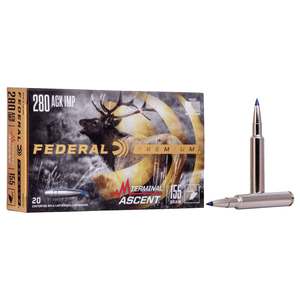 Federal Premium 280 Ackley Improved 155gr TA Rifle Ammo - 20 Rounds Federal Premium 280 Ackley Improved 155gr TA Rifle Ammo - 20 Rounds