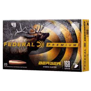 Federal Premium 280 Ackley Improved 168gr Berger Hybrid Rifle Ammo - 20 Rounds Federal Premium 280 Ackley Improved 168gr Berger Hybrid Rifle Ammo - 20 Rounds