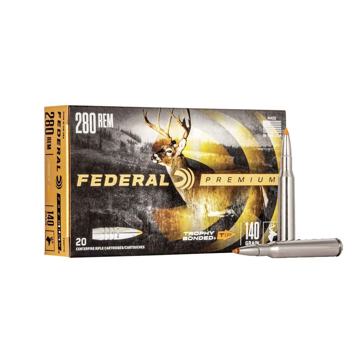 Federal Premium 280 Remington 140gr Trophy Bonded Tip Centerfire Rifle Ammo - 20 Rounds Federal Premium 280 Remington 140gr Trophy Bonded Tip Centerfire Rifle Ammo - 20 Rounds