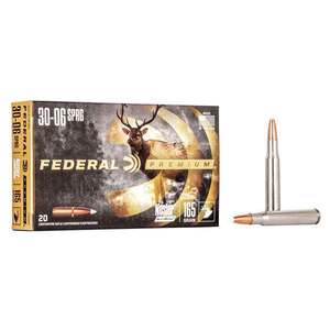Federal Premium 30-06 Springfield 165gr Nosler Accubond Rifle Ammo - 20 Rounds
