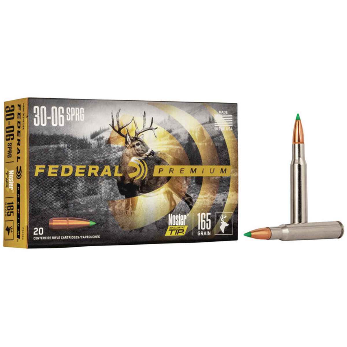 Federal Premium 30-06 Springfield 165gr Nosler Ballistic Tip Rifle Ammo - 20 Rounds Federal Premium 30-06 Springfield 165gr Nosler Ballistic Tip Rifle Ammo - 20 Rounds