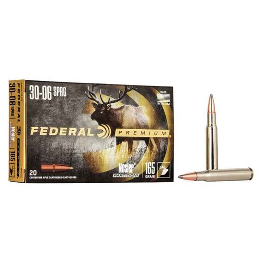 Federal Premium 30-06 Springfield 165gr Nosler Partition Rifle Ammo Ammo - 20 Rounds 20 Rounds Ammo
