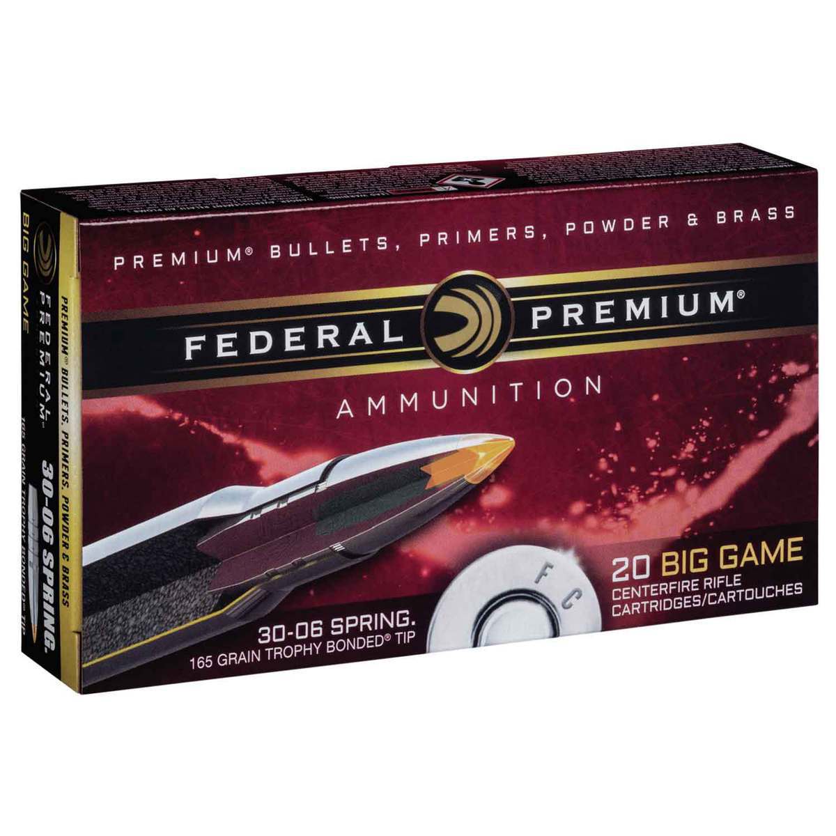 Federal Premium 30-06 Springfield 165gr Trophy Bonded Rifle Ammo - 20 Rounds Federal Premium 30-06 Springfield 165gr Trophy Bonded Rifle Ammo - 20 Rounds