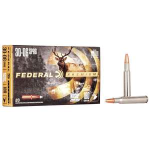 Federal Premium 30-06 Springfield 180gr Nosler AccuBond Rifle Ammo - 20 Rounds Federal Premium 30-06 Springfield 180gr Nosler AccuBond Rifle Ammo - 20 Rounds