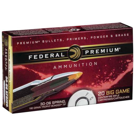 Federal Premium 30-06 Springfield 180gr Trophy Bonded Rifle Ammo Ammo - 20 Rounds 20 Rounds Ammo