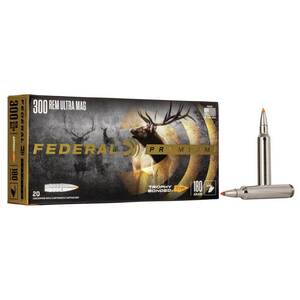 Federal Premium 300 Remington Ultra Magnum 180gr Trophy Bonded Tip Rifle Ammo - 20 Rounds