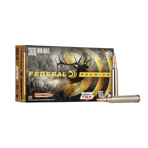 Federal Premium 300 Winchester Magnum 165gr Barnes Triple-Shock X Bullet Centerfire Rifle Ammo Ammo - 20 Rounds 20 Rounds Ammo