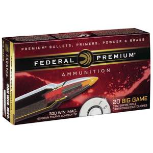 Federal Premium 300 Winchester Magnum 165gr Trophy Bonded Rifle Ammo - 20 Rounds