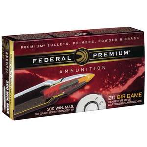 Federal Premium 300 Winchester Magnum 165gr Trophy Bonded Rifle Ammo - 20 Rounds Federal Premium 300 Winchester Magnum 165gr Trophy Bonded Rifle Ammo - 20 Rounds