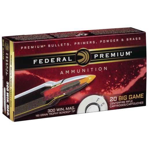 Federal Premium 300 Winchester Magnum 165gr Trophy Bonded Rifle Ammo Ammo - 20 Rounds 20 Rounds Ammo