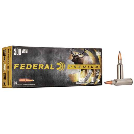 Federal Premium 300 WSM (Winchester Short Mag) 180gr Nosler Partition Rifle Ammo – 20 Rounds