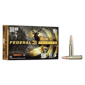 Federal Premium 308 Winchester 165gr Nosler Accubond Rifle Ammo - 20 Rounds