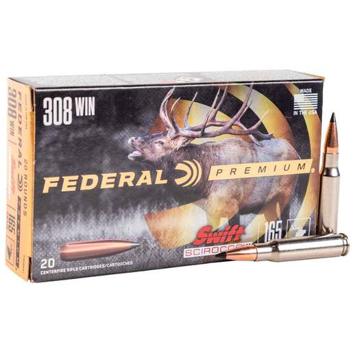 Federal Premium 308 Winchester 165gr Swift Scirocco II Rifle Ammo Ammo - 20 Rounds 20 Rounds Ammo