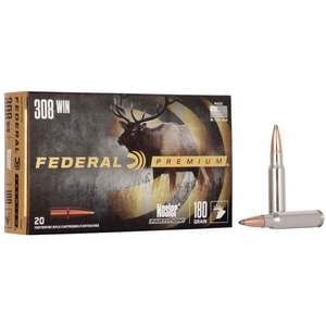 Federal Premium 308 Winchester 180gr Nosler Partition Rifle Ammo - 20 Rounds