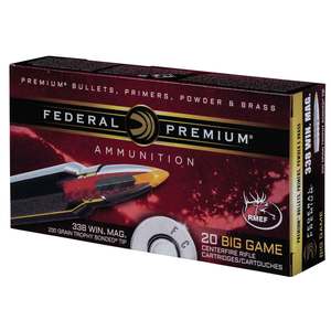 Federal Premium 338 Winchester Magnum 200gr Trophy Bonded Rifle Ammo - 20 Rounds