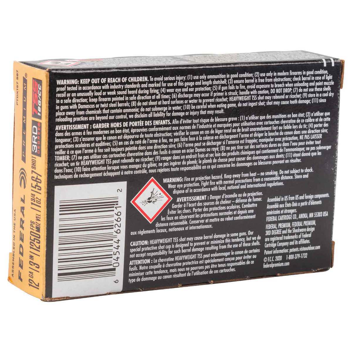 Federal Premium 3rd Degree 12 Gauge 3in #5,6,7 1-3/4oz Turkey Shotshells - 5 Rounds Federal Premium 3rd Degree 12 Gauge 3in #5,6,7 1-3/4oz Turkey Shotshells - 5 Rounds