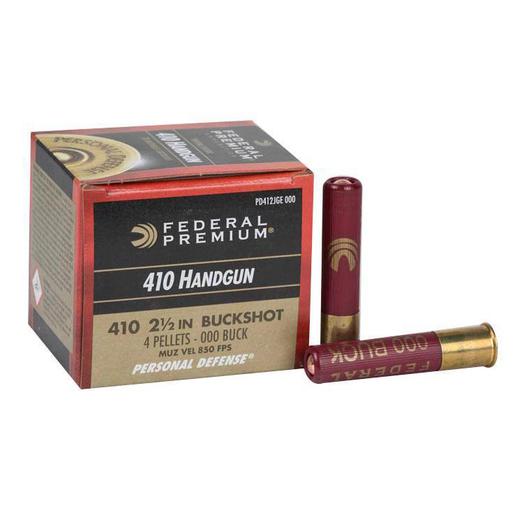 Federal Premium Personal Defense 410 2-1/2in 000 Buck Buckshot Shotshells – 20 Rounds – #000 Buck
