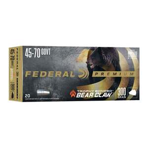Federal Premium 45-70 Government 300gr Trophy Bonded Bear Claw Centerfire Rifle Ammo - 20 Rounds