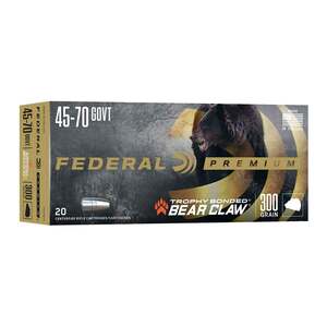 Federal Premium 45-70 Government 300gr Trophy Bonded Bear Claw Centerfire Rifle Ammo - 20 Rounds Federal Premium 45-70 Government 300gr Trophy Bonded Bear Claw Centerfire Rifle Ammo - 20 Rounds