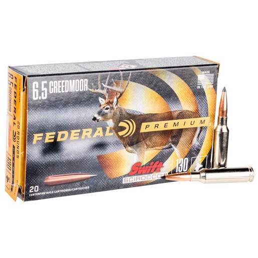 Federal Premium 6.5 Creedmoor 130gr Swift Scirocco II Rifle Ammo Ammo - 20 Rounds 20 Rounds Ammo