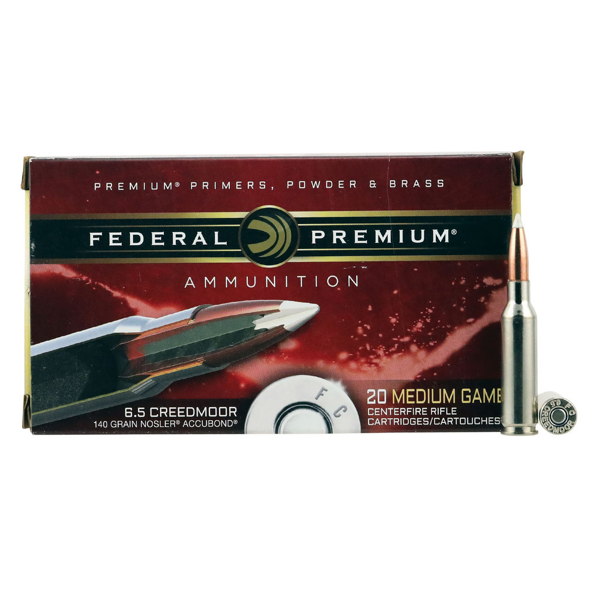 Federal Premium 6.5 Creedmoor 140gr Nosler AccuBond Rifle Ammo - 20 Rounds Federal Premium 6.5 Creedmoor 140gr Nosler AccuBond Rifle Ammo - 20 Rounds