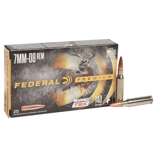 Federal Premium 7mm-08 Remington 140gr Barnes TSX Rifle Ammo Ammo - 20 Rounds 20 Rounds Ammo