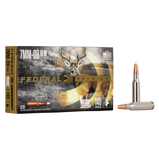 Federal Premium 7mm-08 Remington 140gr Nosler Accubond Rifle Ammo Ammo - 20 Rounds 20 Rounds Ammo