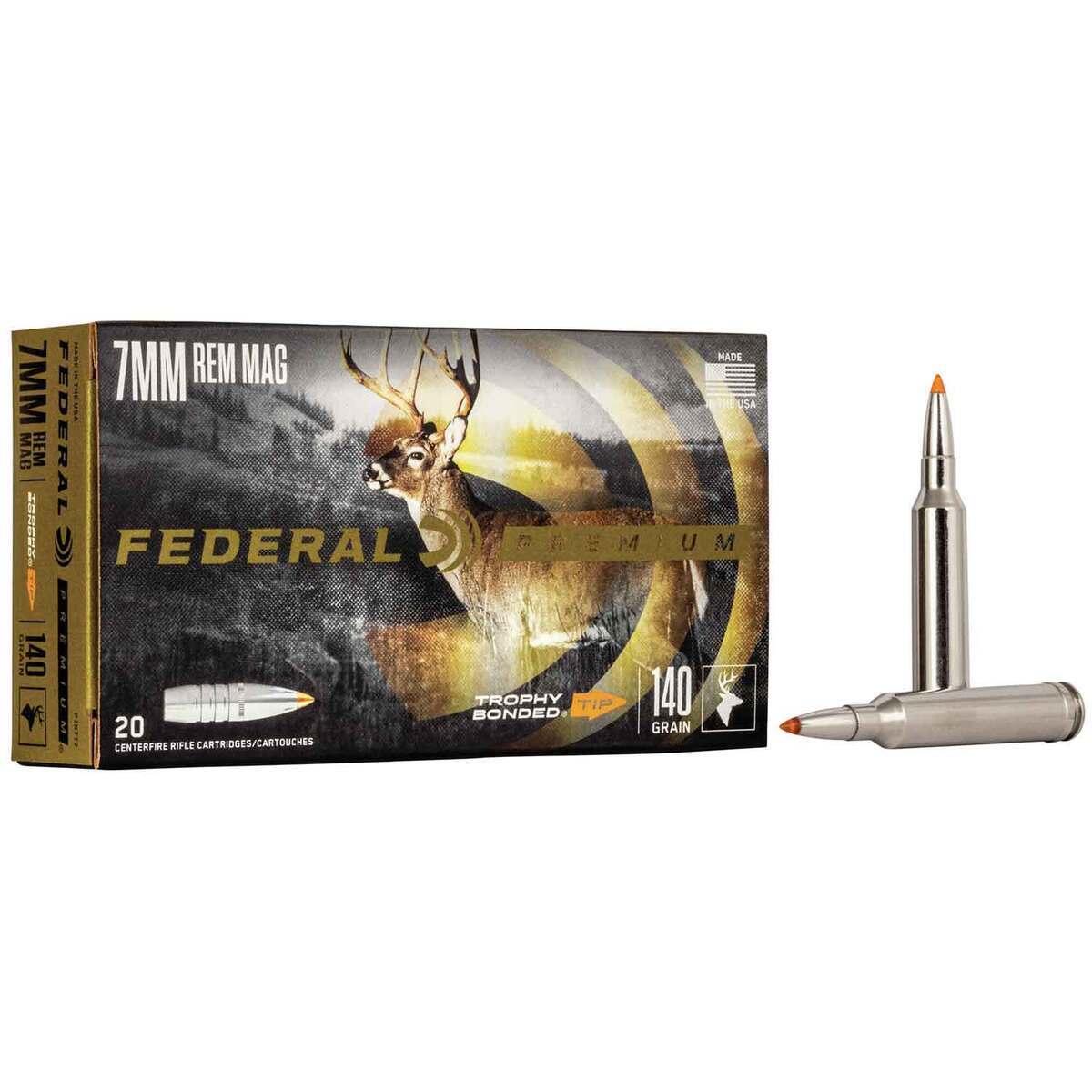 Federal Premium 7mm Remington Magnum 140gr Trophy Bonded Rifle Ammo - 20 Rounds Federal Premium 7mm Remington Magnum 140gr Trophy Bonded Rifle Ammo - 20 Rounds