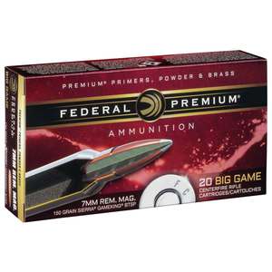 Federal Premium 7mm Remington Magnum 150gr Sierra GameKing BT SP Rifle Ammo - 20 Rounds
