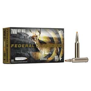 Federal Premium 7mm Weatherby Magnum 160gr Trophy Bonded Rifle Ammo - 20 Rounds
