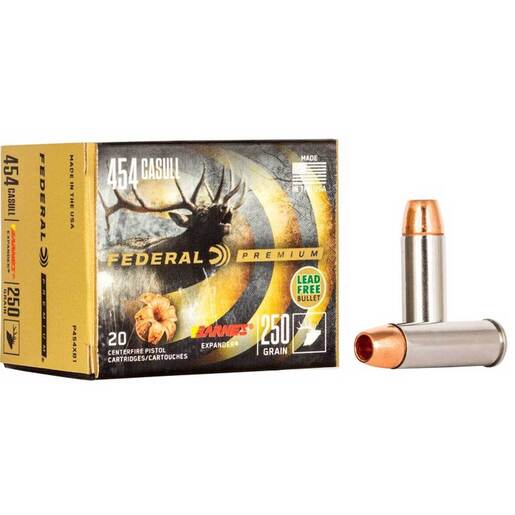 Federal Premium Barnes Expander 454 Casull 250gr JHP Handgun Ammo- 20 Rounds eral Premium Barnes Expander 454 Casull 250gr JHP Handgun- 20 Rounds Ammo