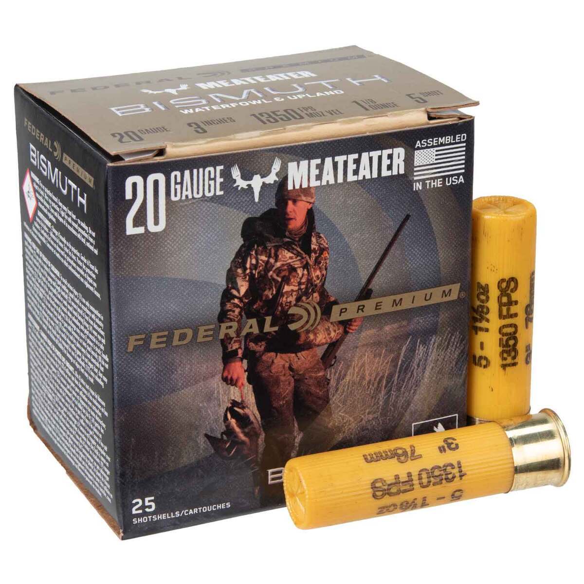 Federal Premium Bismuth 20 Gauge 3in #5 1-1/8oz Upland Shotshells - 25 Rounds Federal Premium Bismuth 20 Gauge 3in #5 1-1/8oz Upland Shotshells - 25 Rounds