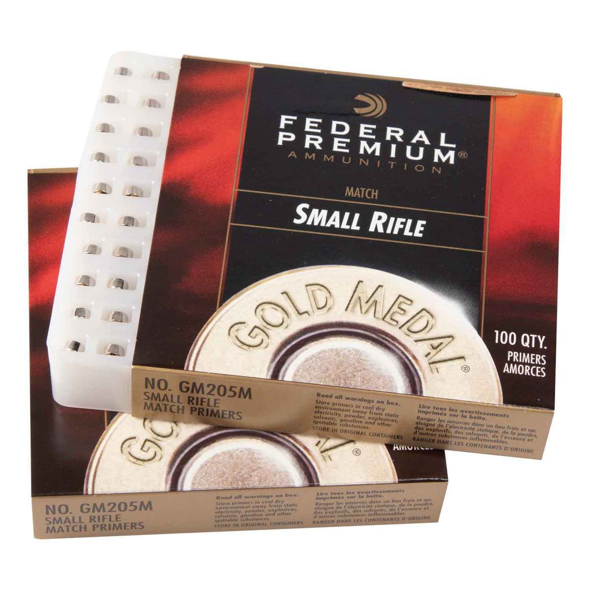 Federal Premium Gold Medal #205M Small Rifle Match Primers -100 Count - Small Rifle Federal Premium Gold Medal #205M Small Rifle Match Primers -100 Count - Small Rifle