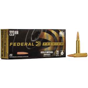 Federal Premium Gold Medal 223 Remington 73gr Berger BTHP Rifle Ammo - 20 Rounds Federal Premium Gold Medal 223 Remington 73gr Berger BTHP Rifle Ammo - 20 Rounds