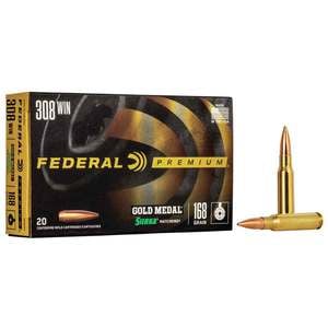 Federal Premium Gold Medal 308 Winchester 168gr Sierra Matchking BTHP Rifle Ammo - 20 Rounds